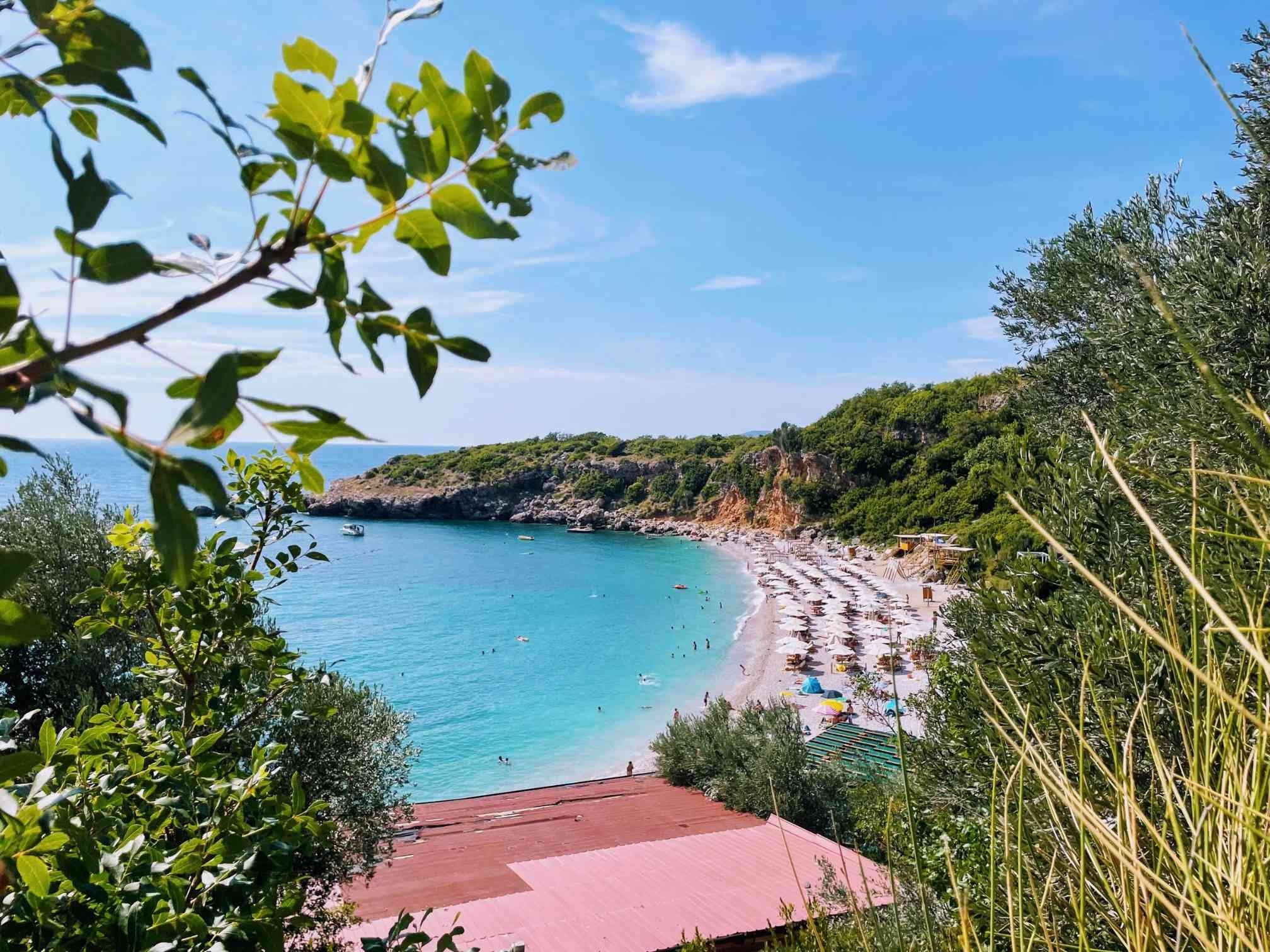 Stunning view over Drobni Pijesak Beach in Montenegro