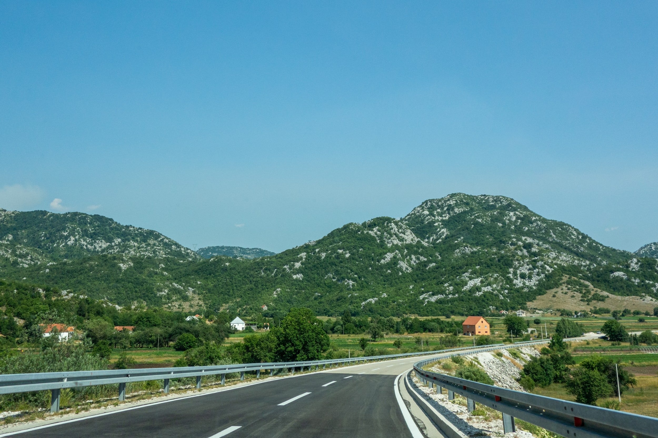 Scenic mountain view of Montenegro from the car